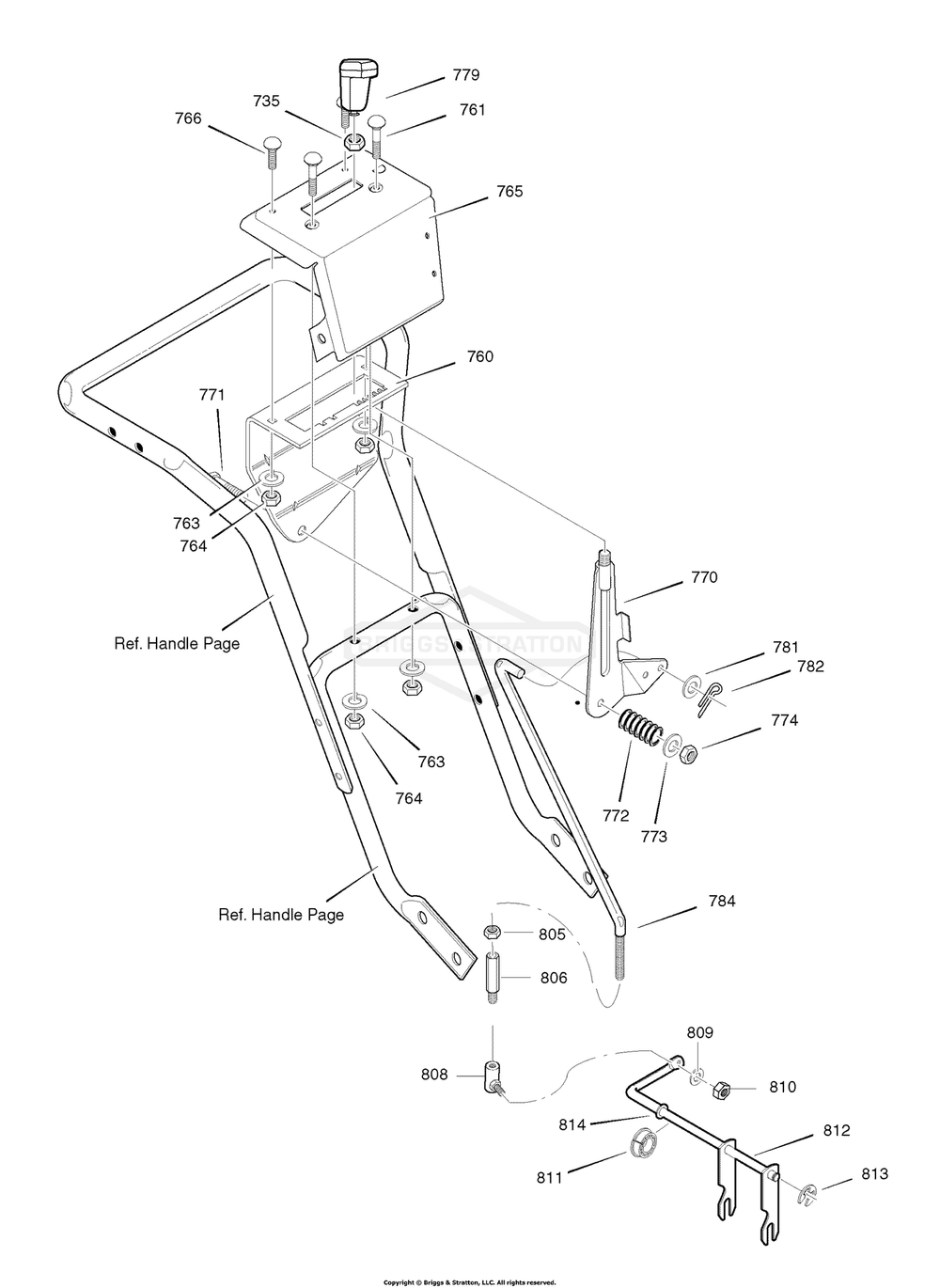 Control Panel Diagram and Parts List for C950-52848-0 (1695561)(2008) Briggs and Stratton Snow Blower
